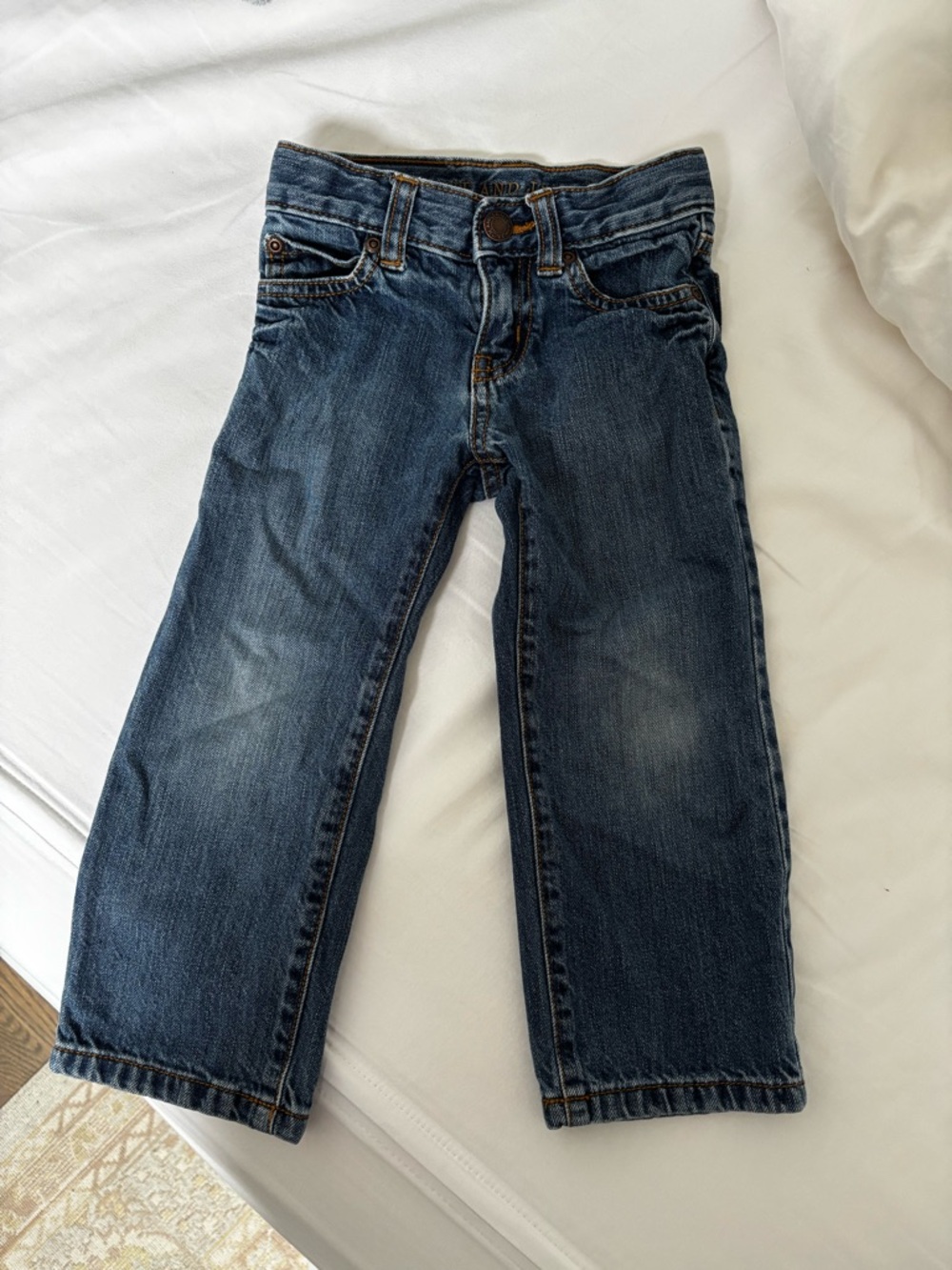 Janie and Jack Blue Denim Jeans with Brown Leather Patch